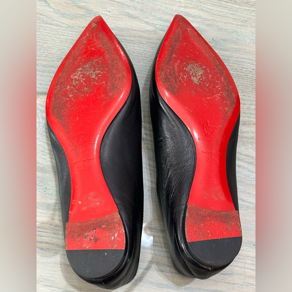 Christian Louboutin Black Pointed Flats - Picture 8 of 14